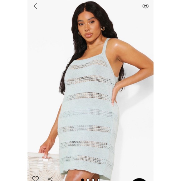 Boohoo Dresses & Skirts - ✨Boohoo Plus Knitted Beach Strappy Dress